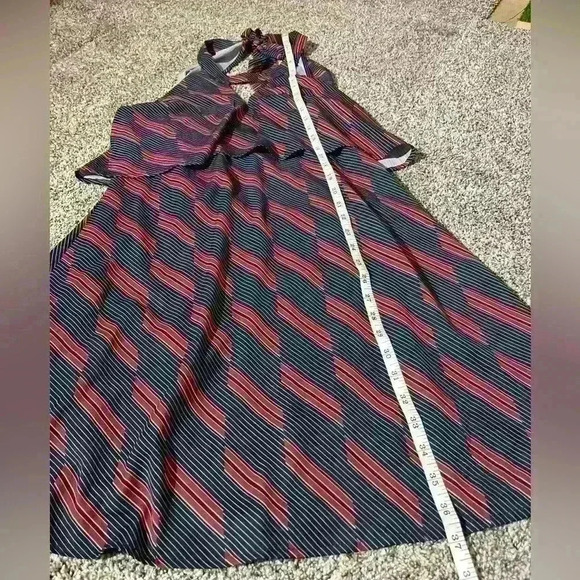 Anthropologie Doe & Rae Womens Small  Striped Navy And Red, Open Back - Picture 4 of 8